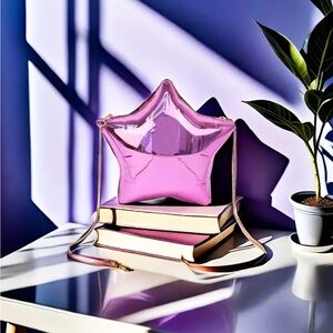 Pink Reflective Star Shaped Acrylic Crossbody Bag